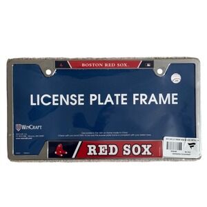 WinCraft Boston Red Sox MLB License Plate Frame Metal Chrome Silver Fanatics NEW
